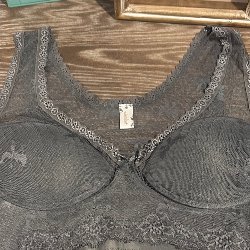 Grey lace with bow detail brami